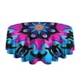 thumbnail image 5 of Colorful Mandala Tie Dye Pattern Round Tablecloth 60"x60",Wrinkle Wipeable Table Cloth for Kitchen Dining Room Picnic Patio Party, 5 of 6