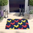 thumbnail image 2 of Blue Chicken Red Yellow Rooster Flannel Non Slip Door Rugs,Washable Door Mats Indoor,Decorative Door Mats,Dirt-Resistant and Absorbent Doormat for Entrance,Bedroom,Kitchen,Bathroom,31.5"x17", 2 of 4