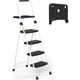 thumbnail image 1 of HBTower Escalera de 3 escalones, taburete plegable con pedal ancho antideslizante, escalera de acero resistente de 500 libras, agarre cómodo, ligero, taburete de acero portátil, negro, 1 of 4