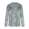 thumbnail image 4 of Pntutb moda mujer cuello en V invierno botón impresión manga larga suéter tops blusa Pntutb Pntutb-7362, 4 of 6