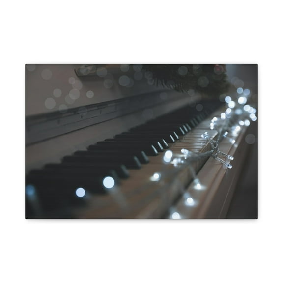 Glowing Fairy Lights on Piano Keys Music Lover's Delight Piano Keyboard Canvas Wall Art for Home Decor Ready-to-Hang