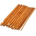 12pcs Professional Carbonized Bamboo Crochet Hooks Knitting Needles in
