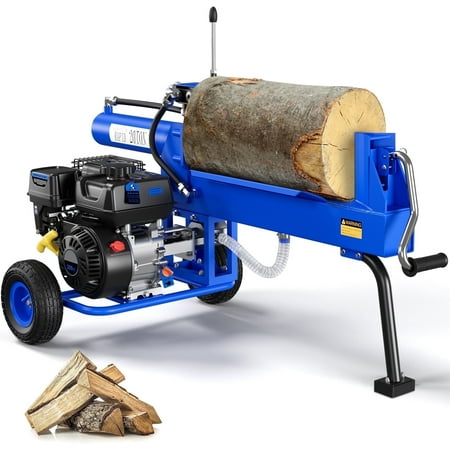 Efurden Gas Log Splitter with 7 HP-4 Stroke Engine, 20 Ton Hydraulic Auto Return Ram System and Twin Gear Hydraulic Pump, 16" Max Wood Diameter
