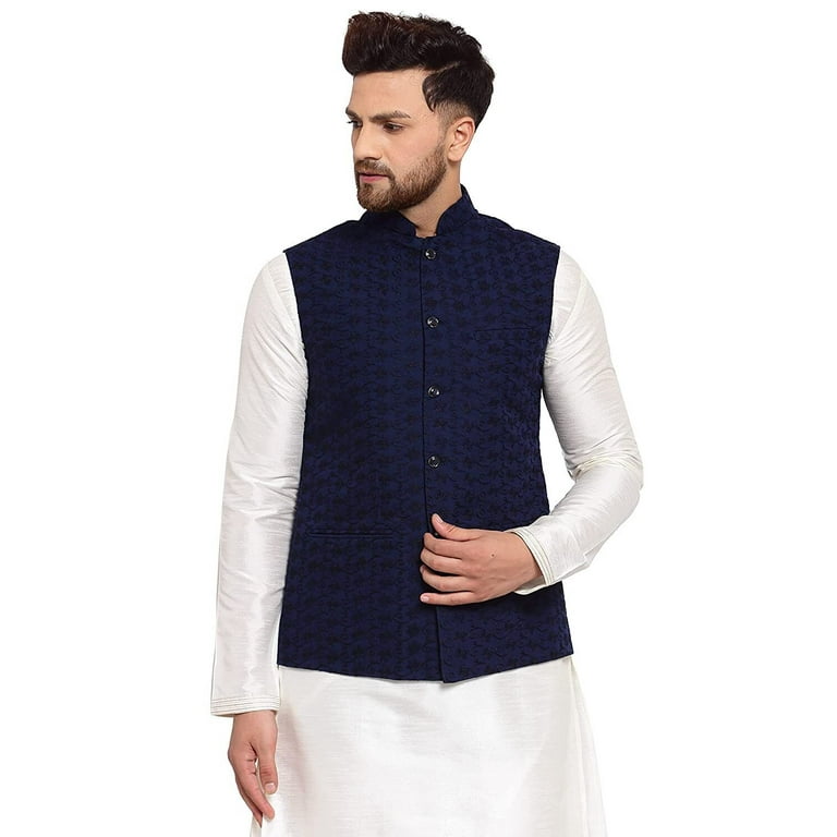 Blue nehru jacket store