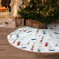 thumbnail image 6 of Daiia Nautical Lighthouse Sailboat Drawing Merry Christmas Tree Skirt , Xmas Large Lace-up Tree Skirt, Santa Snowflakes Rustic Home Decorations New Year Party Farmhouse Decor-48", 6 of 7