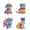 thumbnail image 2 of SUNSIOM Animal Hanging Ornament Dog Cat Cattle Keychain Car Rear View Mirror Charms Backpack Pendant Valentine's Day Birthday Present, 2 of 5