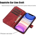 thumbnail image 2 of Wallet Case for iPhone 12(iPhone 12 Pro), iPhone 12(iPhone 12 Pro) Wallet Phone Case, Premium Zipper (with Wristlet) Flip Leather Phone Case for iPhone 12/12 Pro(6.1 inches) - Red, 2 of 14