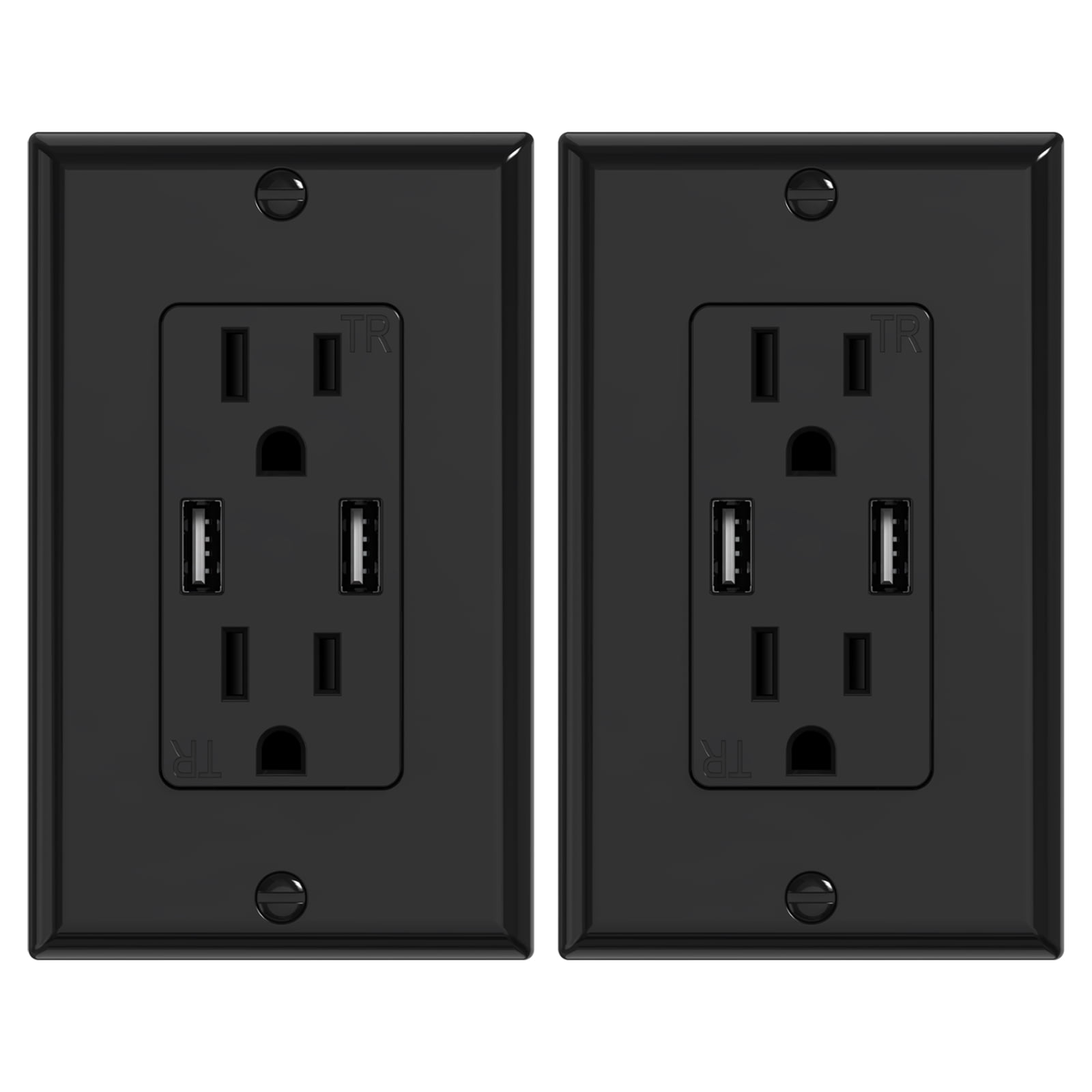 KYHSHJ 3.6A USB Wall Outlet Charger, 15A Tamper-Resistant Receptacles ...