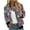 #02 Gray, variant on Women's Zip Up Bomber Jacket Breast Cancer Casual Printed Coat Stand Collar Lightweight Short Outwear Tops
