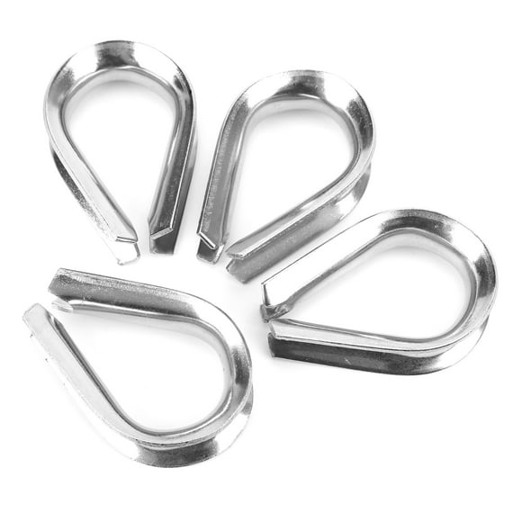 12mm Wire Rope Cable Thimbles, Stainless Steel Wire Rope Cable Thimbles Wire Rope Cable Thimbles 12MM 4PCS for 1/2 Inch Diameter for Wire Rope Cable