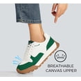 thumbnail image 3 of LUCKY STEP Comfort Retro Color Blocked Sneakers Fashion Casual Shoes,White&Green,Womens, 3 of 9