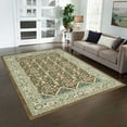 thumbnail image 2 of Mainstays Persian Border Medallion Loop Print Brown Blue Indoor Area Rug, 5' x 7', 2 of 7