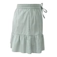 thumbnail image 3 of Falda George para Mujer Corta con Elástico y Jareta en Cintura Olan en Ruedo Verde Talla G, 3 of 4