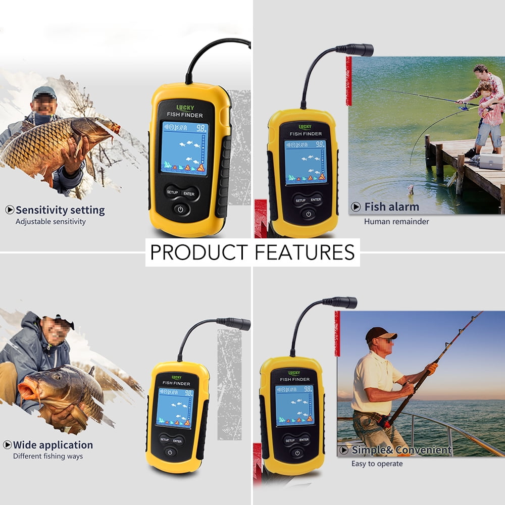 Fishing ,Sounders Portable Sonar 100m Sonar Sounders Screen Portable Wired Fish 100m Sonar Portable Sonar Sounder Wired Fish 100m Color Screen Portable Lcd Color Screen Mewmewcat Huiop