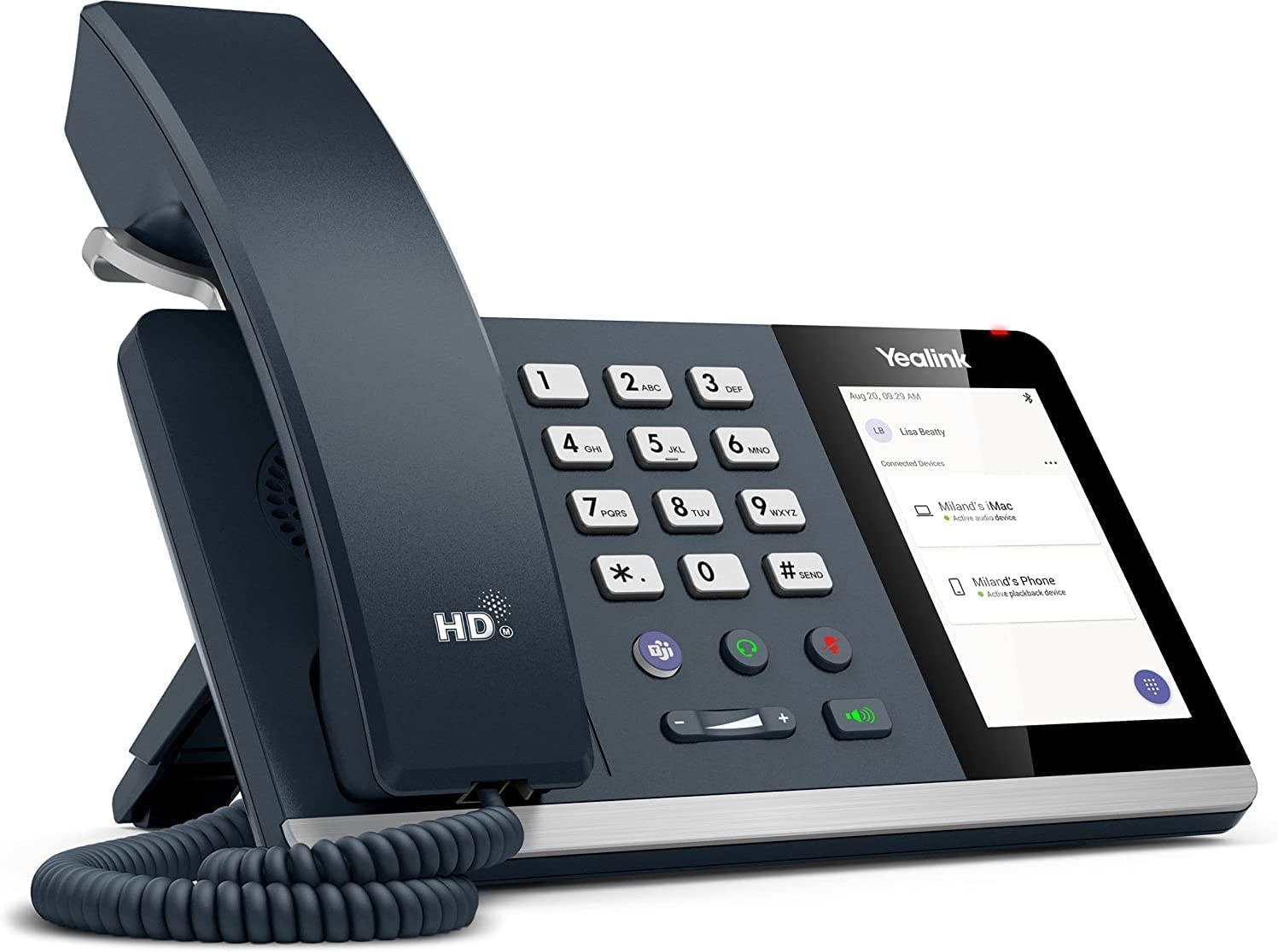 Yealink MP52 IP Phone, Corded, Corded, Wall Mountable, Classic Gray