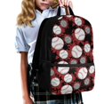 thumbnail image 3 of Uourmeti Smooth Zipper 17 Inch Backpack for Work Outdoor, Durable Adjustable Padded Straps Side Mesh Pockets School Backpack, Baseballs, 3 of 6