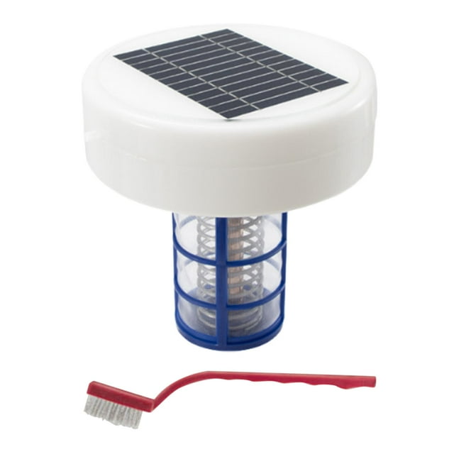 Purificador de piscina,Purificador de piscina con energía solar y cepillo de limpieza,Limpiador portátil purificador solar para piscinas,Purificador de agua práctico para eliminar