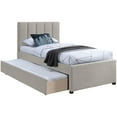 thumbnail image 3 of Meridian Furniture Harper Lit Gigogne Simple en Tissu Texturé en Lin Beige, 3 of 11