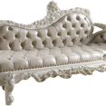 thumbnail image 3 of Bench with Leatherette Upholstery and Button Tufting, Antique White, 3 of 5