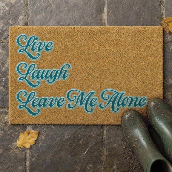 BSMAT Live, Laugh, Leave Me Alone Doormat, 18" x 30" All Weather Low Pile Indoor/Outdoor Non-Slip Doormat, Soft Crystal Velvet Floor Rug for Indoor Outdoor Front Door, Kitchen & Patio Decor