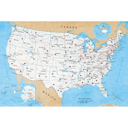 map of usa road map poster poster print walmartcom