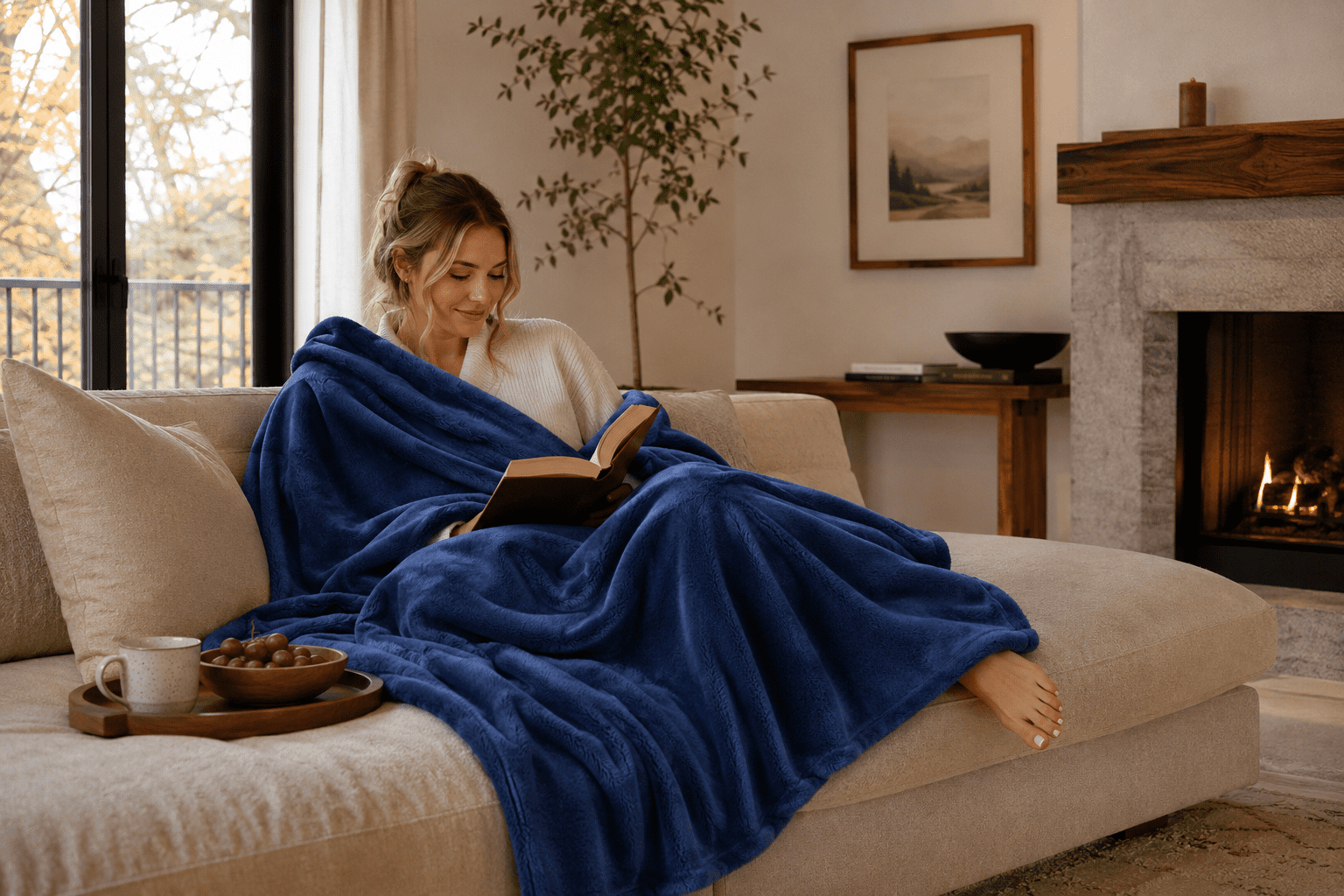 Mainstays Super Soft Plush Blanket, Dark Blue, Full/Queen, Adult/Teen