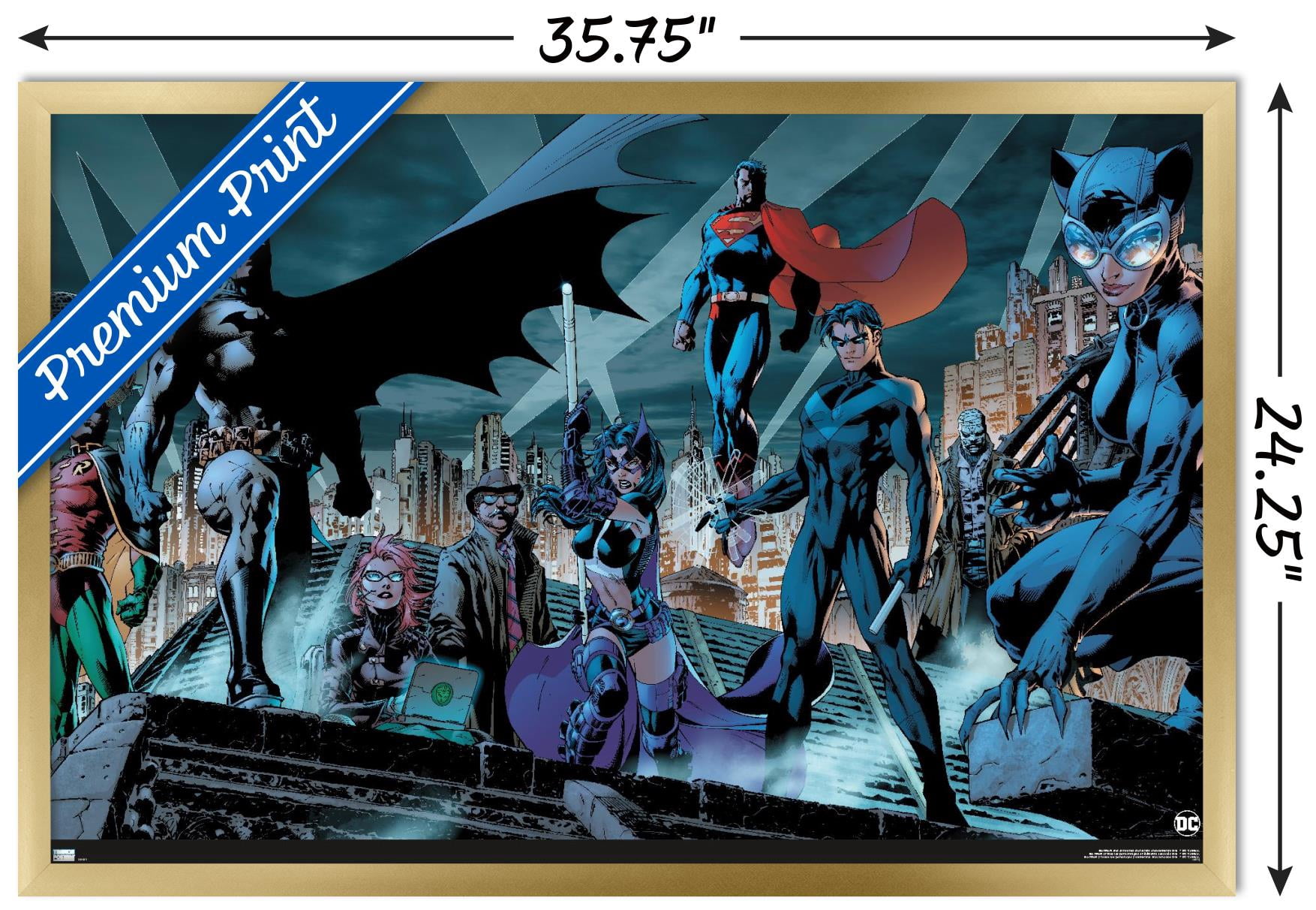 DC Comics - Batman - Skyline Wall Poster, 22.375" x 34", Framed