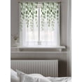 thumbnail image 5 of Sage Green Eucalyptus Leaves Curtains 54 Inch Length, Sheer Curtains for Bedroom Living Room Window Spring Country Botanical Rod Pocket Drapes Kitchen Curtains Small Half Window 42"x54" 2 Panels, 5 of 6