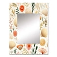 thumbnail image 2 of Designart "Sketching Tropical Seashells II" Abstract Wall Mirror, Printed Beige Wall Mirror, Nautical Bathroom Wall Mirror, Decorative Abstract Mirror - 24x32 Inch, 2 of 5