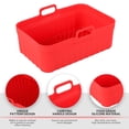 thumbnail image 3 of 2Pcs Air Fryer Silicone Pot avec Poignée Réutilisable Air Friteuse Doublure Résistant à la Chaleur Air Friteuse Panier en Silicone Rectangle Cuisson Pan Air Fryer Accessoires Doublures pour Air Friteuse Four Micro-Ondes, 3 of 9