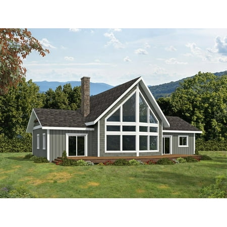 001-3527: A-frame Cabin 3 Bed, 2 Bath Luxury Home Plan, 2093 Sq Ft: Full Blueprints with License to Build by Home Plan Marketplace - Lesuto