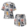 thumbnail image 5 of Wukai Dog Print Women's Pajama Set - Short-Sleeve Top and Shorts with Elastic Waistband and Pockets for Loungewear, Yoga, and Casual Wear-X-Large, 5 of 8