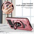 thumbnail image 2 of Compatible for Cricket Vision Plus Case w/Tempered Glass Screen Protector [Military Grade] Ring Car Mount Kickstand Shockproof Hard Phone Case - Pink, 2 of 7
