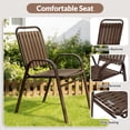 thumbnail image 4 of 5 Piece Outdoor Dining Set, Patio Furniture Set with 4 Armrest Chairs and Steel Slat Table, All-Weather Conversation Set for Patio, Backyard, Deck, Poolside - Brown, 4 of 7