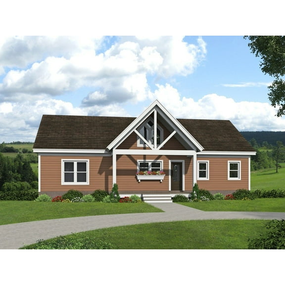 763-14131: Traditional Country 3 Bed, 2 Bath Luxury Home Plan, 1413 Sq Ft: Full Blueprints with License to Build by Home Plan Marketplace - Lesuto