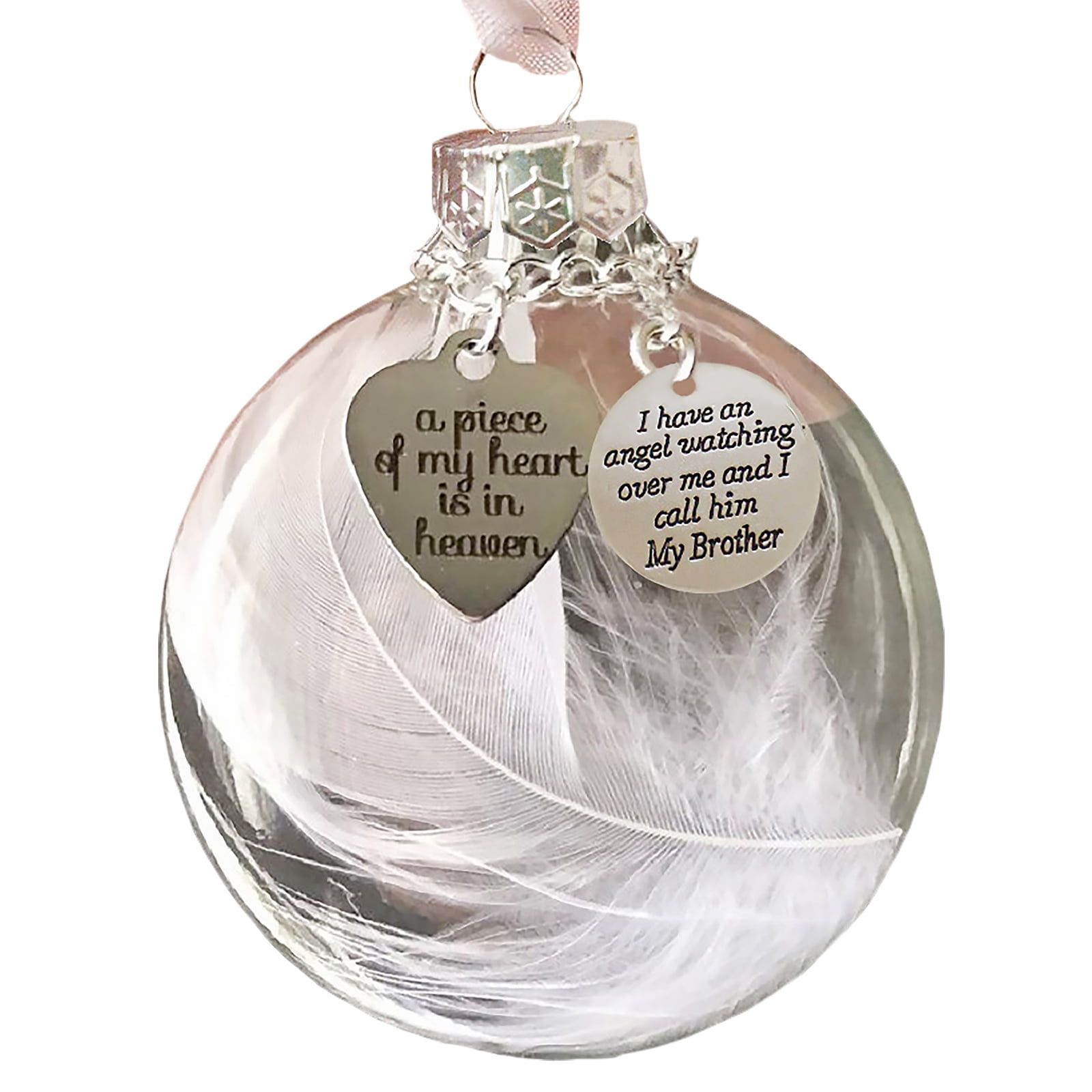 Christmas 2022 Silver Round Akerlok 2022 Hot Sale In Advance Christmas Ornament Feather Ball Round  Clear Plastic Ball Memorial Ornament | Walmart Canada