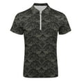 thumbnail image 4 of Stegosaurus Lace Black And Grey Men Zipper T-shirt Summer Casual Short Sleeve T-shirt Top, 4 of 7