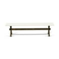 thumbnail image 3 of Pemberly Row X-Style 15x72" Wood Dining Bench in Jacobean/Linen White, 3 of 5