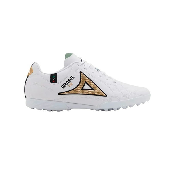 Tenis Futbol Rapido Pirma Turf 3053 Brasil Hombre Blanco/Dorado