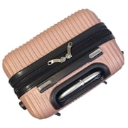 K-Cliffs 3pc Travel Luggage Set Hardside Suitcase Lightweight 3 ABS Spinner Zippers Rose Gold