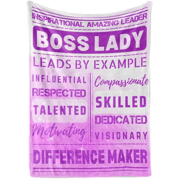 LHSHID Boss Lady Gifts from Employees Flannel Plush Blankets Office Gift Idea for Women on Boss Day Birthday Christmas Appreciation Retirement Difference Maker Purple 50x60in