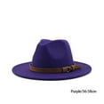 thumbnail image 3 of QualitChoice Woman Fedoras Hat Cap Female Comfortable Breathable Solid Color Winter Caps Purple 56-58cm, 3 of 6