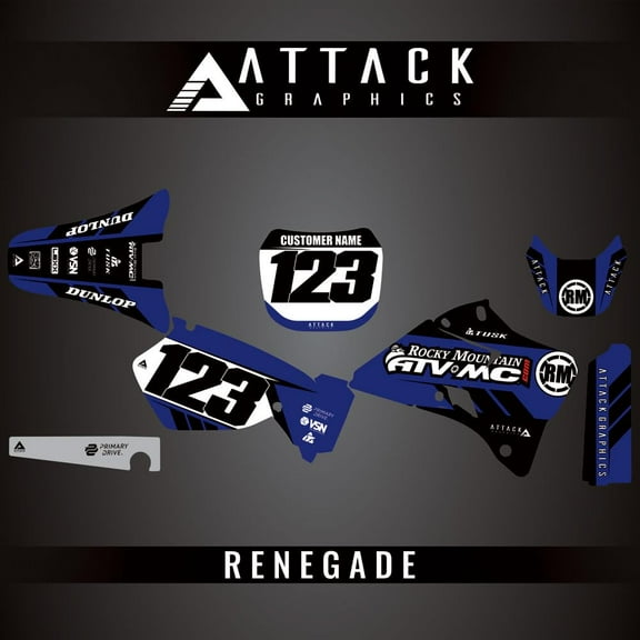 Attack Graphics Custom Renegade Complete Bike Graphics Kit for Yamaha YZ125 2001