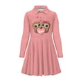 thumbnail image 4 of DISNIMO Owl Dress Girls Heart Dresses for Girls 4-5 Fall Twirl Dress Girls Midi Dress Long Sleeve Girls Skater Dress Girl School Dresses with Collars for Girls Button Up Dress for Girls Clothing, 4 of 7