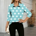 thumbnail image 2 of DAFPZW Polka Dot Shirt for Women Casual 3/4 Sleeve Dressy Blouse Work Business Tops Spring Summer Fashion Outfits, 2 of 5