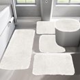 thumbnail image 5 of RBCKVXZ Bathroom Rugs Sets 5 Piece with Toilet Cover, Bath Mats, Bathroom Mat, Plush Carpet Mats, Soft Absorbent, Non-Slip, Machine Washable, Thick, for Bathtub Shower, White, 5 of 7