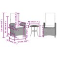 thumbnail image 4 of vidaXL 3 Piece Bistro Set with Cushions Beige Poly Rattan, 4 of 5