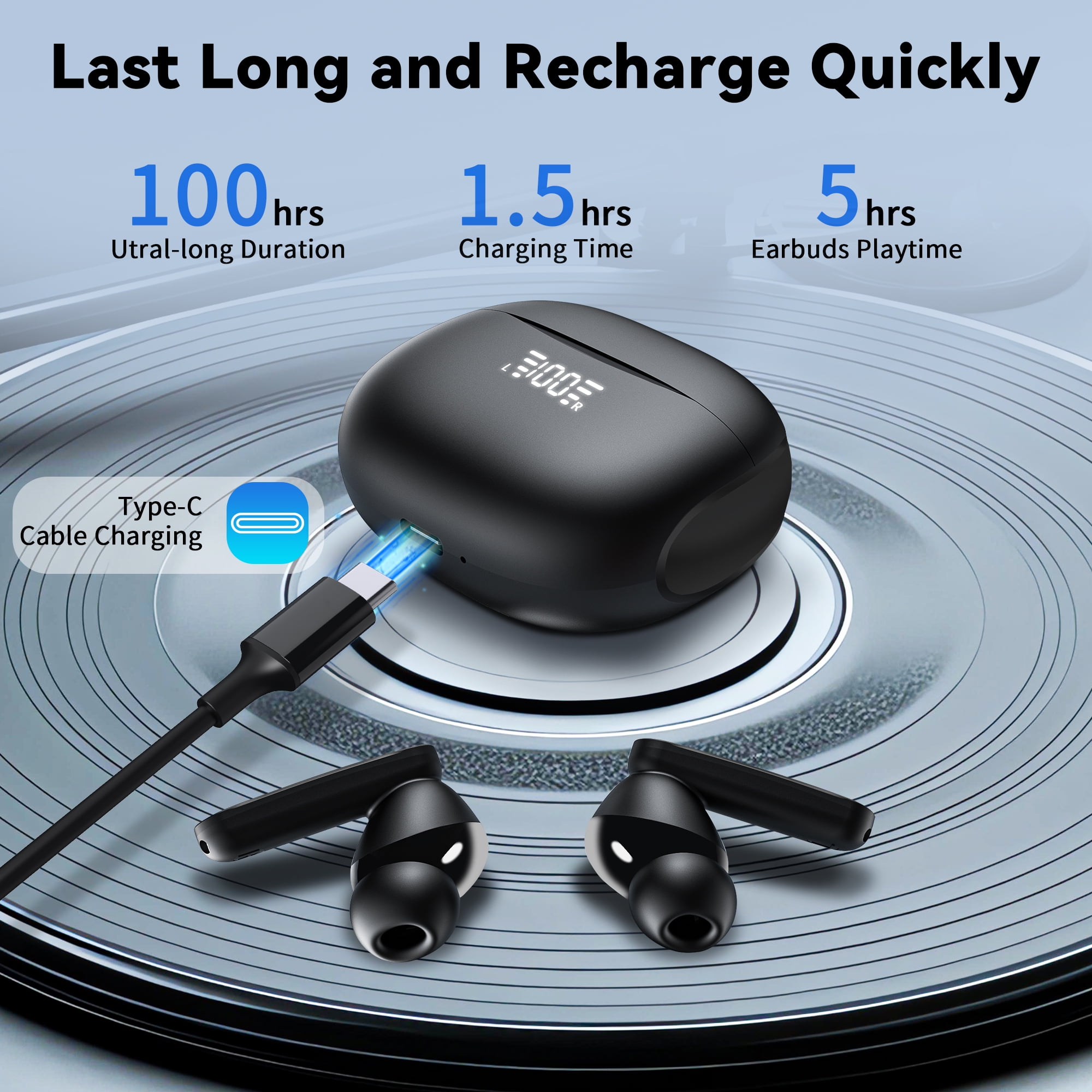Bietrun Wireless Bluetooth 5.0 Earbuds Built in Mic Handsfree Talk Waterproof iPhone Android Compatible Walmart