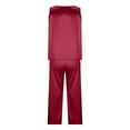 thumbnail image 5 of BLVB Women's Silk Satin Pajamas 2 Piece Outfits Sleeveless Tank Tops and Wide Leg Pants Sets Summer Sleepwear Pjs, 5 of 6