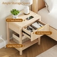 thumbnail image 6 of Aufeile Nightstand for Bedroom Set of 2 with Charging Station, Modern Side Table with Drawer & Open Shelf, Fluted End Table with 2 AC Outlets, USB & Type-C, Natural, 6 of 8